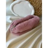 Melsea Peluş Kalemlik Kalpli Saten Astarlı Kalem Kutusu Hafif ve Taşınabilir 21x8x8 cm - Pudra Pembe