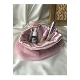 MELSEA Peluş Makyaj Çantası Pudra Pembe Organizer Seyahat Çantası