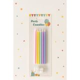 MELT PASTRY&KITCHEN Makaron Renkli Doğum Günü Pasta Mumu Soft Renk Uzun Pasta Mumu 14 Cm