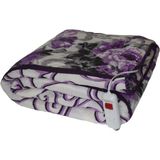 Meltem Çift Kişilik ( Ekstra Ebat) Elektrikli Battaniye 140X175 - Mor - 100 x 120 cm