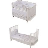 Meltem Kids Bambino Büyüyen Beşik 80X130 cm Karyola 80X180 cm (Beyaz-Kuzu) - 80 x 130 cm