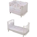 Meltem Kids Bambino Büyüyen Beşik 80X130 cm Karyola 80X180 cm (Beyaz-Pembe) - 80 x 130 cm - Beyaz - Pembe