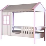 Meltem Kids Cozy Pembe Çocuk Odası Montessori Karyola 100x200 cm - Pembe - Beyaz - 100 x 200 cm