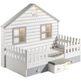 Meltem Kids Küçük Ev Gri Çocuk Odası Montessori Karyola 100x200 cm - 100 x 200 cm