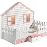 Meltem Kids Küçük Ev Pembe Çocuk Odası Montessori Karyola 100x200 cm - 100 x 200 cm