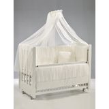 Meltem Kids Mia Sallanır Anne Yanı Beşik Ahşap Bebek Beşiği 60x120 cm (beyaz-ekru) - Beyaz - Ekru