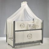 Meltem Kids Mia Sallanır Anne Yanı Beşik Ahşap Bebek Beşiği 60x120 cm (gri-angel)