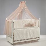 Meltem Kids Mondo Beyaz Ahşap Bebek Beşiği 60x120 cm Sallanır Tekerlekli Güvenli Tasarım