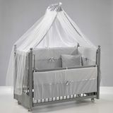 Meltem Kids Mondo Sallanır Anne Yanı Beşik Ahşap Bebek Beşiği 60x120 cm (gri-gri)
