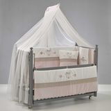 Meltem Kids Mondo Sallanır Anne Yanı Beşik Ahşap Bebek Beşiği 60x120 cm (gri-pretty) - Gri - Pembe