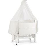 Meltem Kids Mood Ahşap Sallanır Beşik 50x90 cm Beyaz-Ekru Tekerlekli Güvenli Tasarım