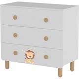 Meltem Kids Sweet Lion Bebek ve Çocuk Odası Üç Çekmeceli Şifonyer - Beyaz