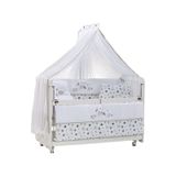 Meltem Kids Woody Anne Yanı Ahşap Sallanır Beşik 60 x 120 CM (Beyaz - Kuzu) Beyaz