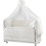 Meltem Kids Woody Sallanır Anne Yanı Beşik Ahşap Bebek Beşiği 60x120 cm (beyaz-ekru) - Beyaz - Ekru