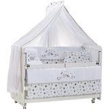 Meltem Kids Woody Sallanır Anne Yanı Beşik Ahşap Bebek Beşiği 60x120 cm (beyaz-kuzu)