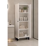 Meltem No.1 Çok Amaçlı Banyo Dolabı Ayarlanabilir Raflı Kapaklı Havlu Ve Temizlik Dolabı