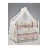 Meltem Smart Kral Sallanır Ahşap Anne Yanı Beşik - 60x120 cm (beyaz-pretty)