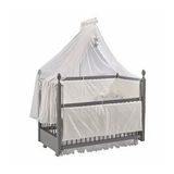 Meltem Smart Kral Sallanır Ahşap Anne Yanı Beşik - 60x120 cm (gri-motto ekru)