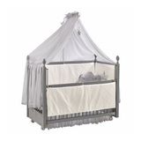 Meltem Smart Kral Sallanır Ahşap Anne Yanı Beşik - 60x120 Cm (gri-motto Gri)