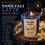 Meltora Vanilya Kokulu Bardak Latte Mum – El Yapımı Soya Mum