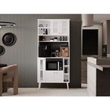Melura Home Kahve Köşesi 90 Cm %100 Mdf Panjur Kapak Çok Amaçlı Dolap Beyaz