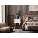 Melura Home Lunaris Komodin %100 Mdf Lake Boyalı Ahşap Ayak - Beyaz