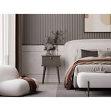 Melura Home Lunaris Komodin %100 Mdf Lake Boyalı Ahşap Ayak - Gri