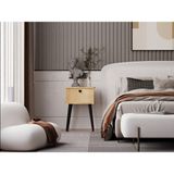 Melura Home Lunaris Komodin %100 Mdf Lake Boyalı Ahşap Ayak - Safir Meşe