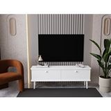 Melura Home Lunaris Tv Ünitesi - Tv Sehpası 160 Cm %100 Mdf Lake Ahşap Ayaklı Beyaz
