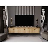 Melura Home Lunaris Tv Ünitesi - Tv Sehpası 200 Cm Duvara Monte %100 Mdf Meşe