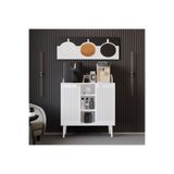 melura home Melura Kahve Kiler-kahve Köşesi %100 Mdf 90 Cm Lake Ahşap Ayaklı Çok Amaçlı Dolap