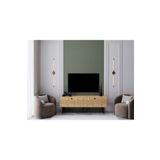 melura home MELURA TV ÜNİTESİ 160 CM 2 KAPAKLI %100 MDF LAKE AHŞAP AYAKLI