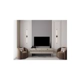melura home MELURA TV ÜNİTESİ KUMTAŞI 140 CM 2 KAPAKLI %100 MDF LAKE AHŞAP AYAKLI