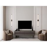 Melura Home Melura Tv Ünitesi - Tv Sehpası 140 Cm %100 Mdf Lake Ahşap Ayaklı Gri