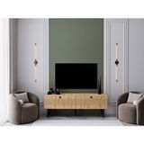 Melura Home Melura Tv Ünitesi - Tv Sehpası 140 Cm %100 Mdf Lake Ahşap Ayaklı Meşe