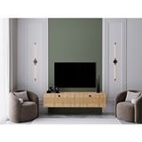 Melura Home Melura Tv Ünitesi - Tv Sehpası 140 Cm Duvara Monte %100 Mdf Meşe