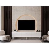 Melura Home Melura Tv Ünitesi - Tv Sehpası 180 Cm %100 Mdf Lake Ahşap Ayaklı Beyaz