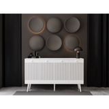 Melura Konsol 140 cm %100 Mdf Lake Ahşap Ayaklı - Beyaz
