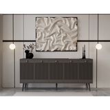 Melura Konsol 180 cm %100 Mdf Lake Ahşap Ayaklı - Gri