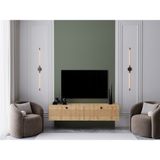 Melura Tv Ünitesi - Tv Sehpası 140 cm Duvara Monte %100 Mdf - Safir Meşe