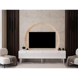 Melura Tv Ünitesi - Tv Sehpası 180 cm %100 Mdf Lake Ahşap Ayaklı - Beyaz