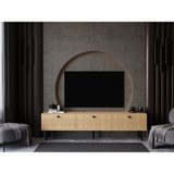 Melura Tv Ünitesi - Tv Sehpası 180 cm %100 Mdf Lake Ahşap Ayaklı - Safir Meşe