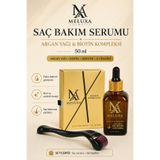 Meluxa Regen Herbalix Saç Bakım Serumu 50 ml Argan Yağı Biotin Keratin İçerikli Dermaroller Saç Bakım Seti
