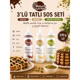Melwiss Chocolate 3 Lü Tatlı Sos Seti Sütlü Beyaz Antep Fıstıklı 330 Gr X 3 Waffle Krep Pankek Sosu