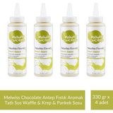 Melwiss Chocolate Antep Fıstık Aromalı Tatlı Sos 330 G - Waffle & Krep & Pankek Sosu x 4 Adet - 330 gr