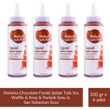 Melwiss Chocolate Fondü Şelale Tatlı Sos 330 G - Waffle & Krep & Pankek & San Sebastian Sosu x 4 Adet - 330 gr