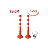 Melzo Home Melzohome 2 Adet Esnek Otopark Dubası Plastk Yol Şerit Ayırıcı Trafik Dubası 75 cm 2ADET Reflektiflili Delinatör - Turuncu