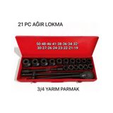 Melzohome 21 Parça Ağır Lokma Takımı 3/4 Yarım Parmak