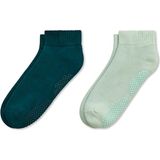 Mem Socks 2'li Organik Pamuklu Dikişsiz Havlu(Kalın) Pilates-Yoga-Dans Çorabı - Yeşil - 36 - 40