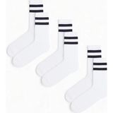 Mem Socks 3'lü Havlu Taban (Tabanı Kalın) Dikişsiz Boğazı Lastik Örgülü Triko Tenis Çorabı - Beyaz - Lacivert - 36 - 39
